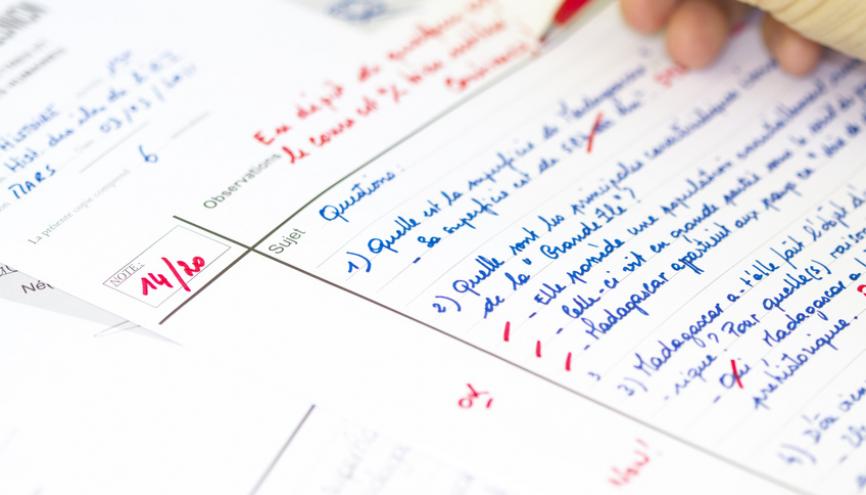 Notes du bac blanc parents