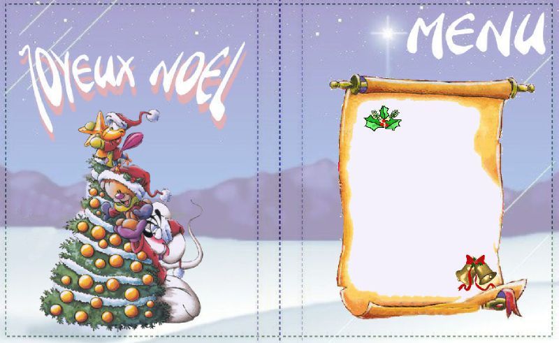 Menus de Noël et semaines 2 et 51