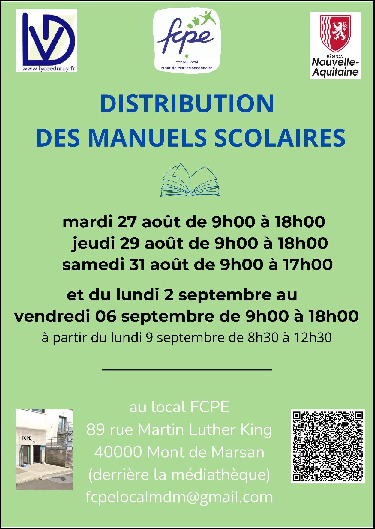 Distribution des manuels scolaires FCPE