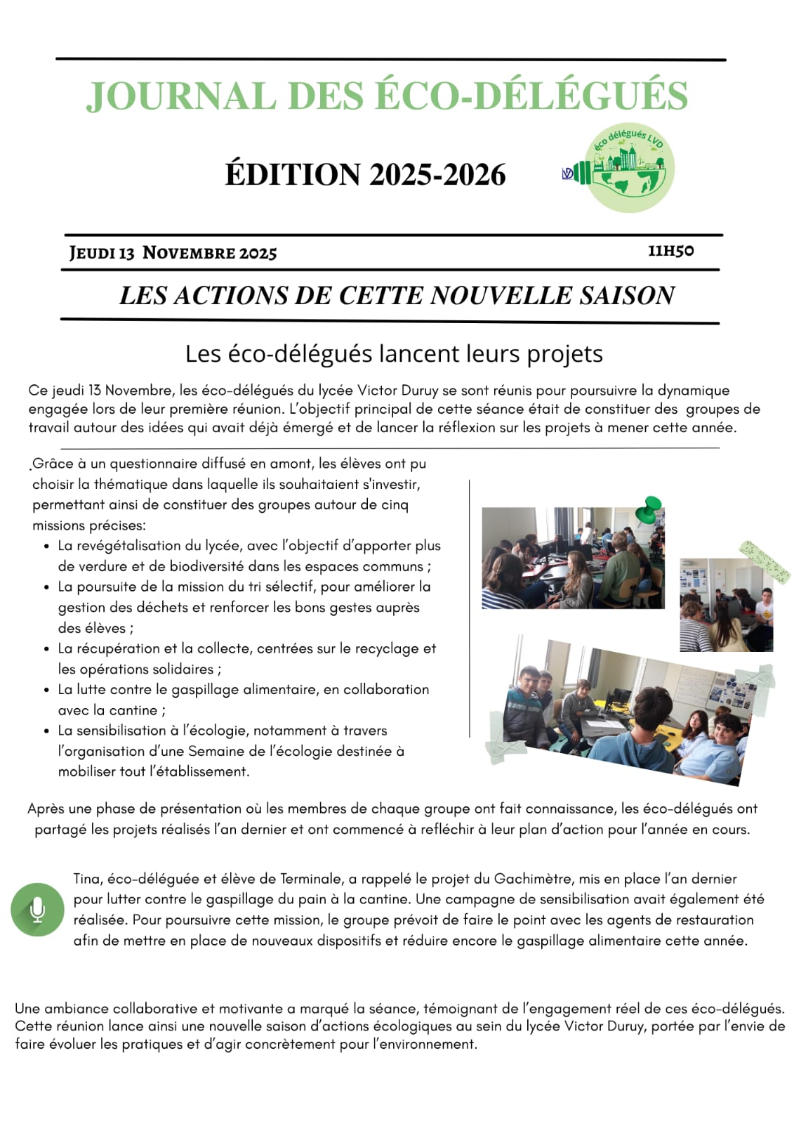 Journal des éco-délégués 2/25-26