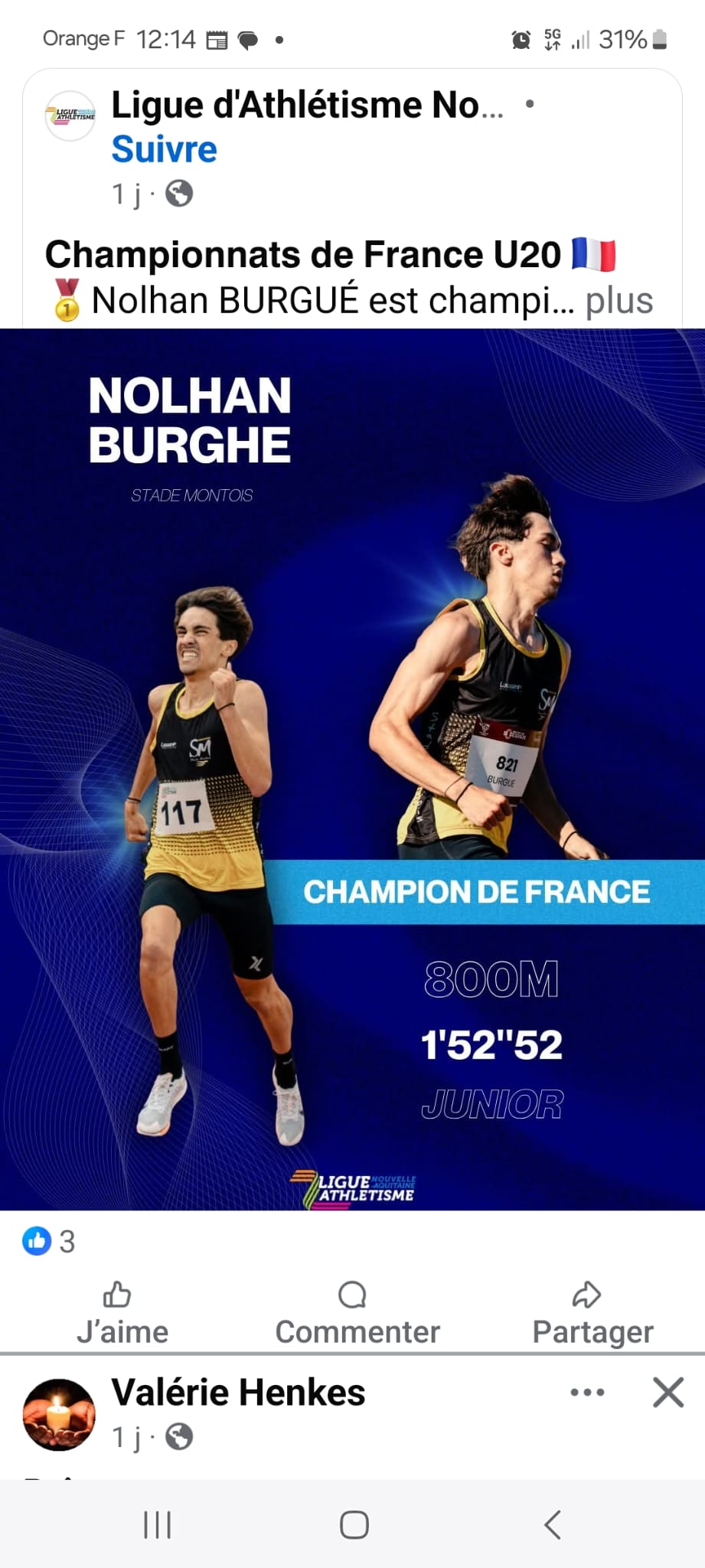 Nolhan Burgué encore Champion de France (U20)
