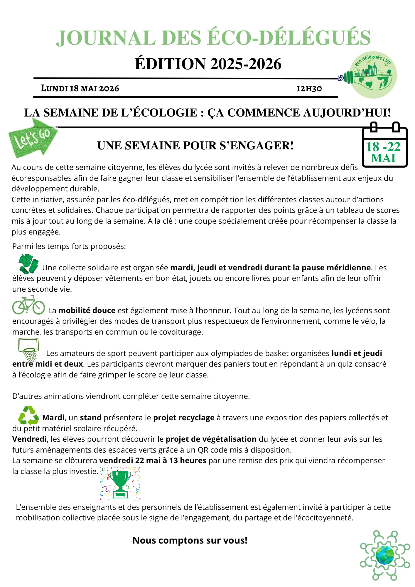 Journal des éco-délégués 5/25-26